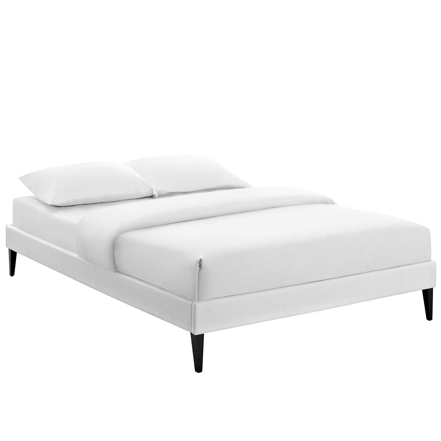 Tessie Vinyl Full Bed Frame with Squared Tapered Legs by Modway