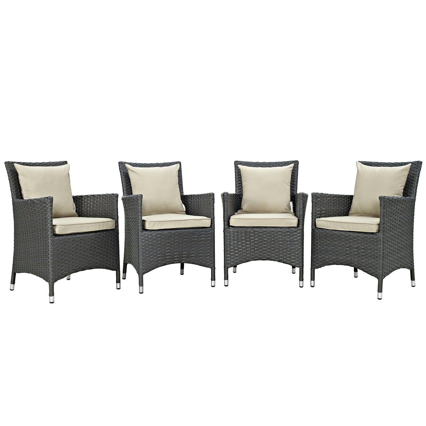 Sojourn 4 Piece Outdoor Patio Sunbrella¨ Dining Set by Modway