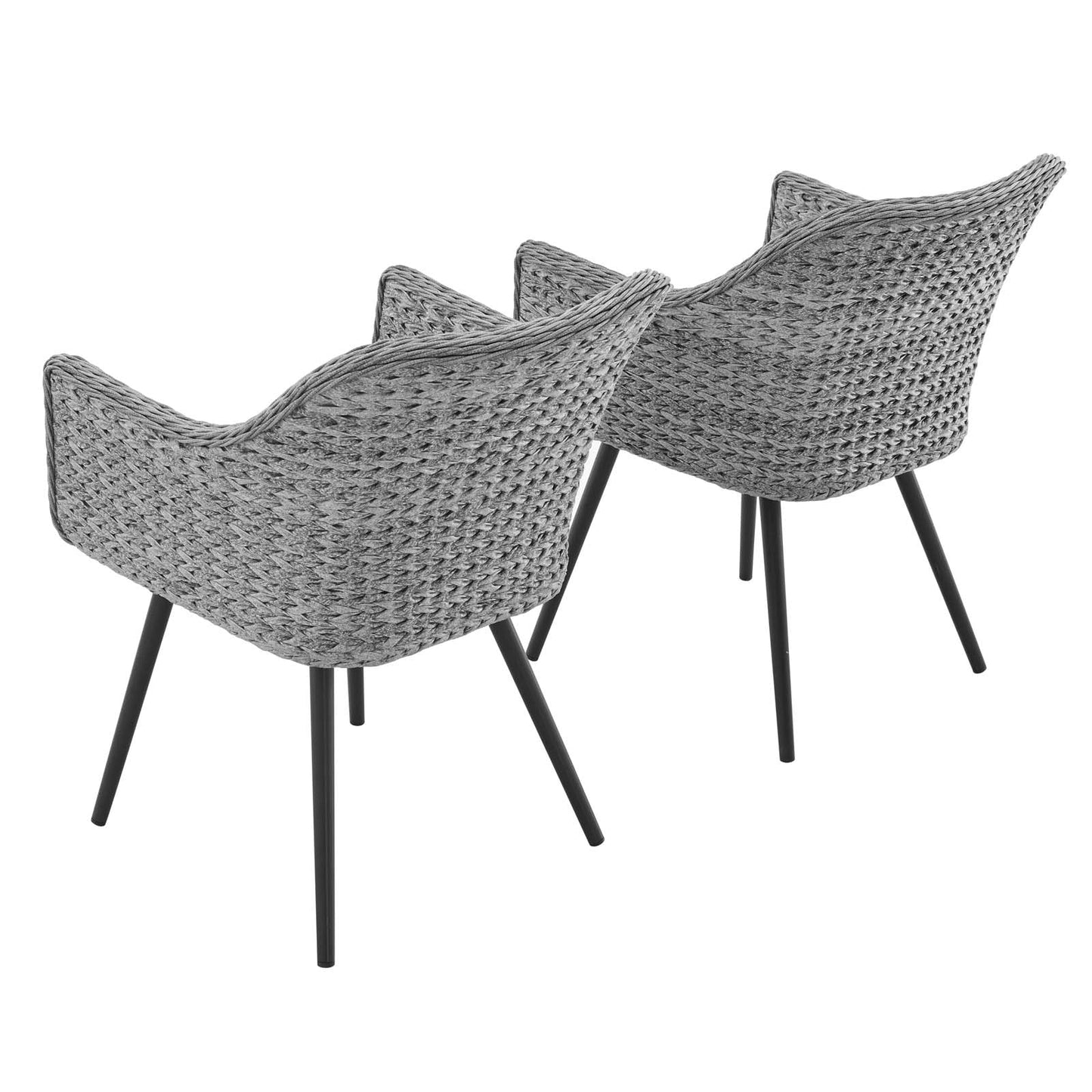 Endeavor Outdoor Patio Wicker Rattan Dining Armchair Set of 2 by Modway