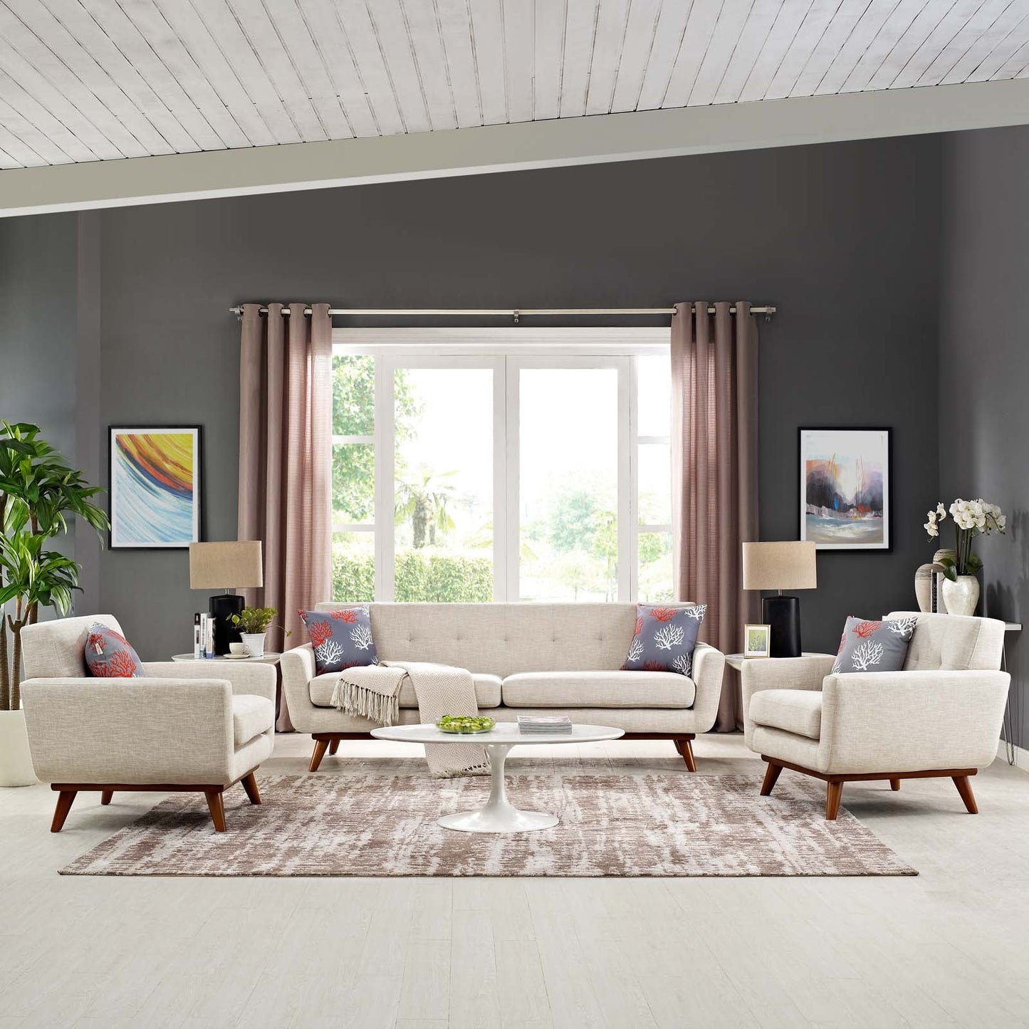 Engage Armchairs and Sofa Set of 3 by Modway