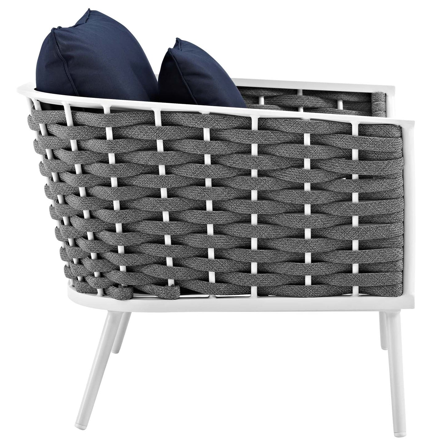 Stance 4 Piece Outdoor Patio Aluminum Sectional Sofa Set by Modway