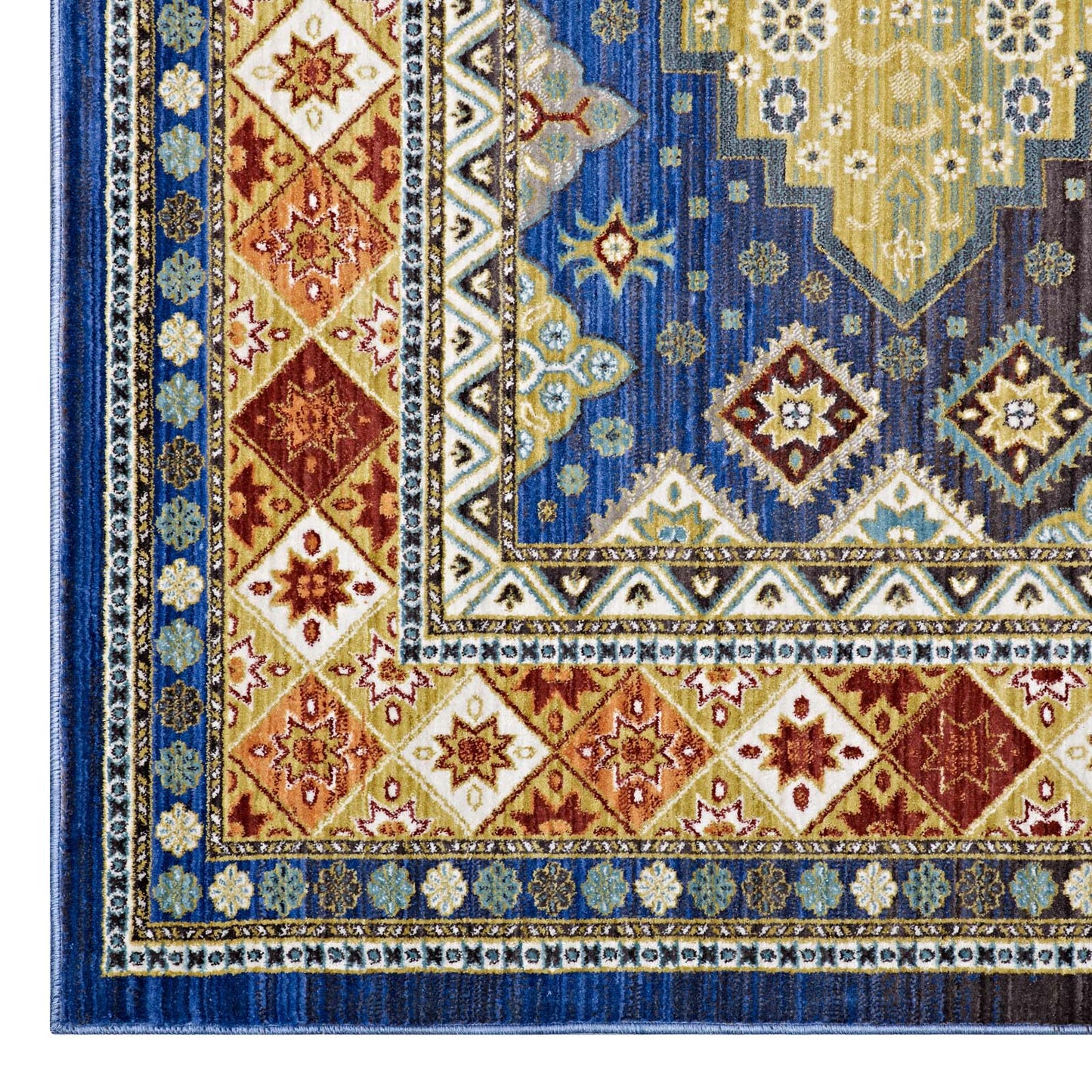 Atzi Distressed Southwestern Diamond Floral 8x10 Area Rug by Modway