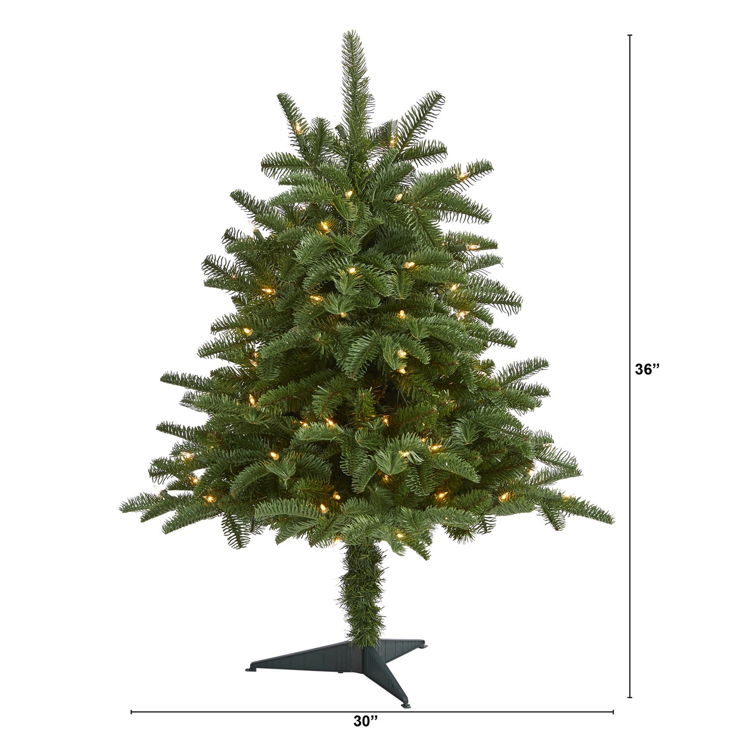 3' South Carolina Spruce Artificial Christmas Tree w/ 100 White Warm Light