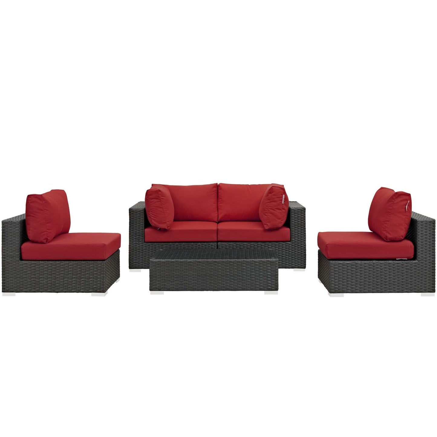 Sojourn 5 Piece Outdoor Patio Sunbrella¨ Sectional Set by Modway