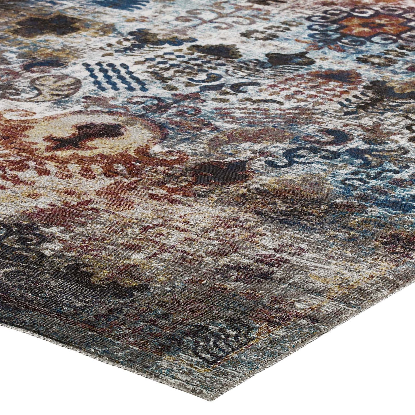 Success Tahira Transitional Distressed Vintage Floral Moroccan Trellis 4x6 Area Rug by Modway