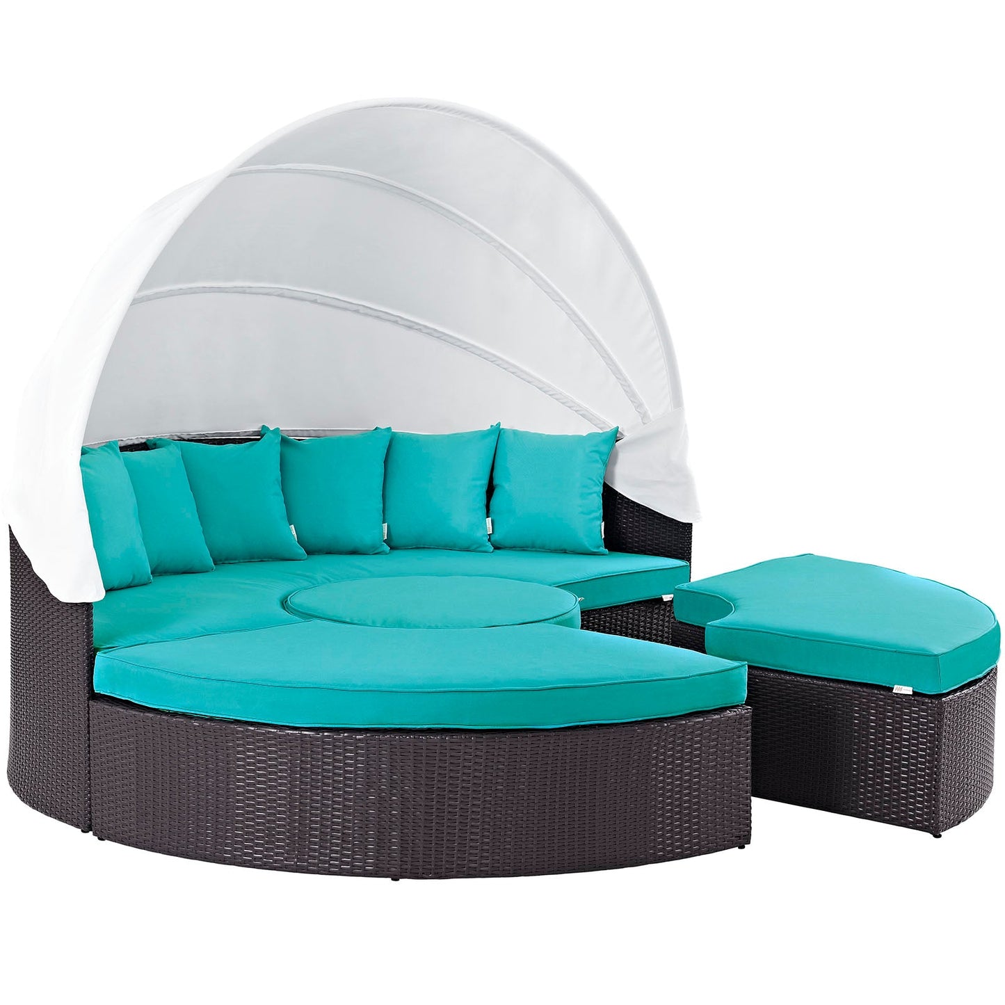 Quest Outdoor Patio Wicker Rattan Canopy Sectional Daybed by Modway