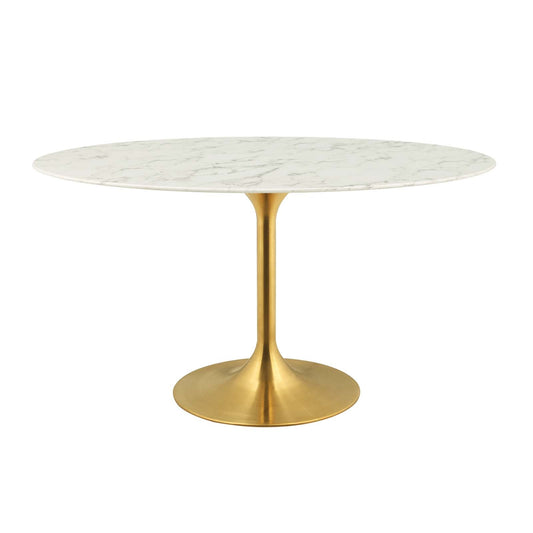 Lippa 54" Oval Faux Marble Dining Table by Modway