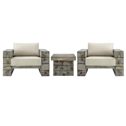 Manteo Rustic Coastal Outdoor Patio Sunbrella¨ 3 Piece Set