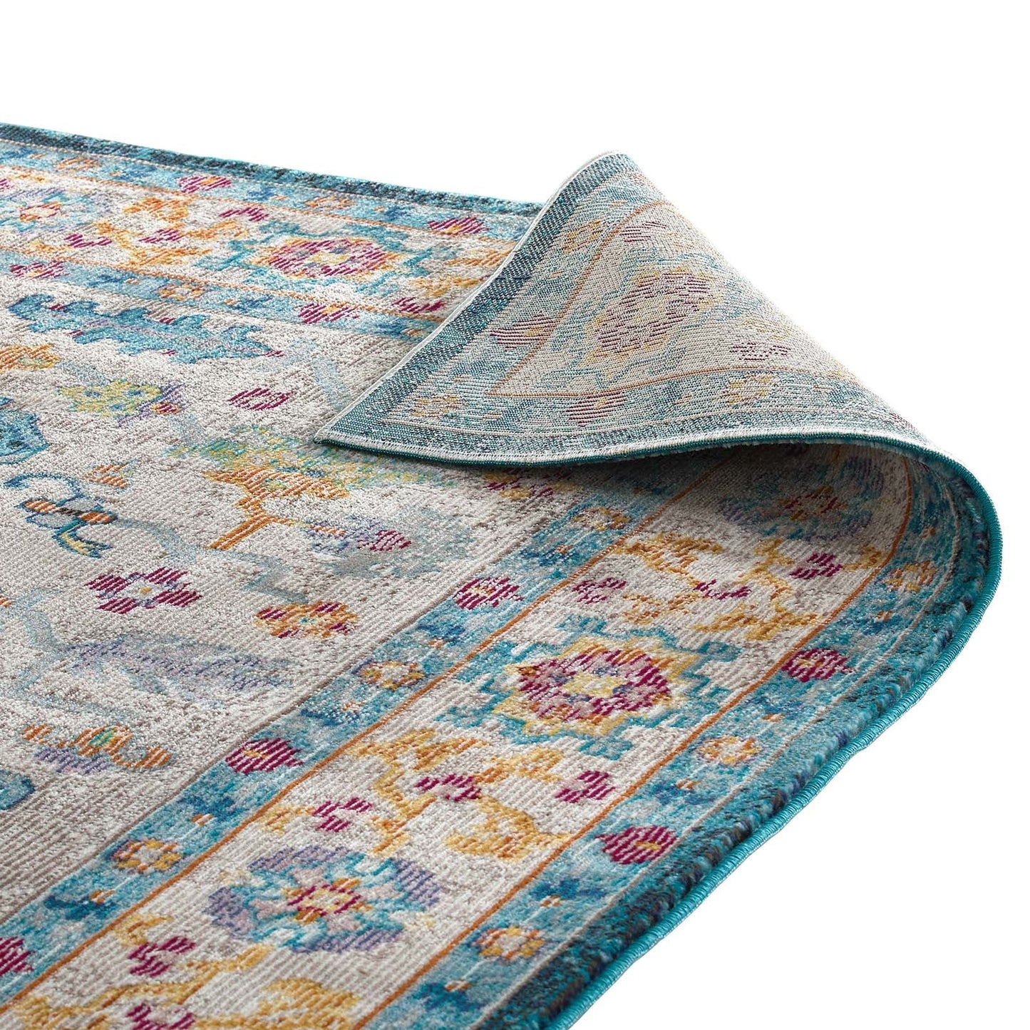 Success Anisah Distressed Floral Vintage Medallion 4x6 Area Rug by Modway