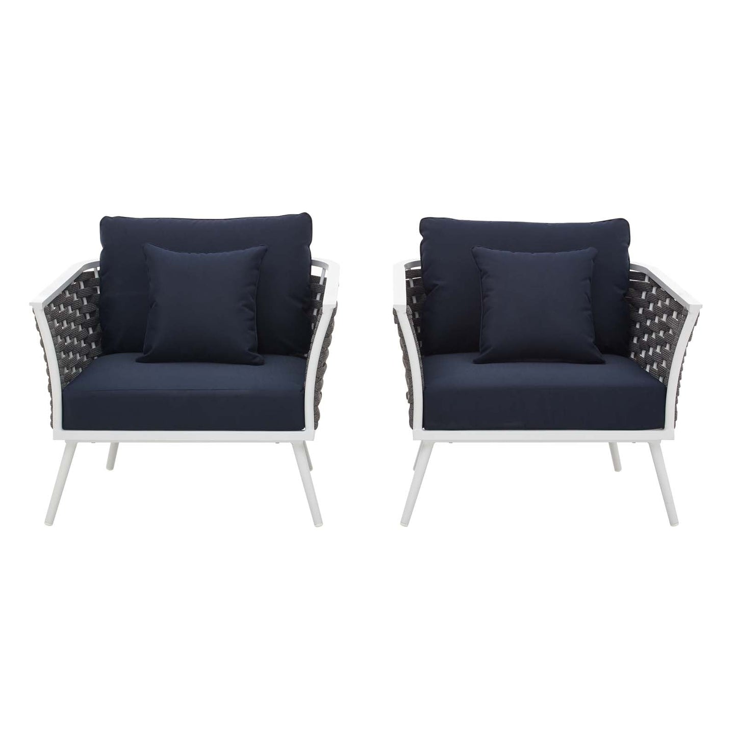Stance Outdoor Patio Aluminum Armchair Set of 2 by Modway