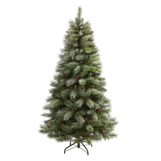 6' Snowed French Alps Mountain Pine Artificial Christmas Tree