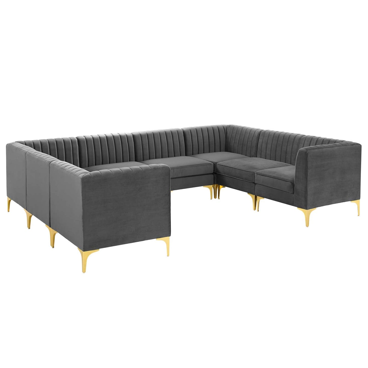 Triumph 8-Piece Channel Tufted Performance Velvet Sectional Sofa by Modway