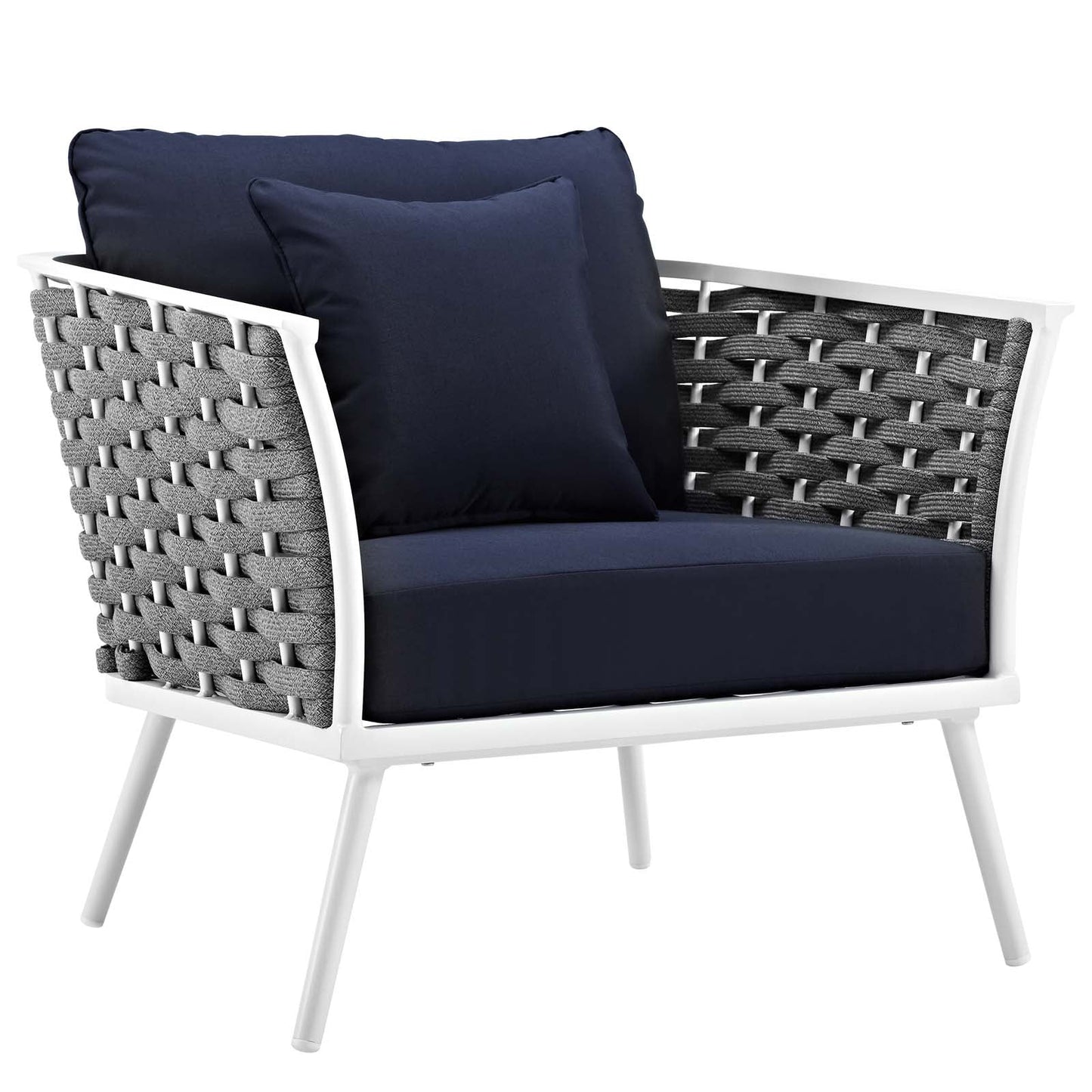 Stance 4 Piece Outdoor Patio Aluminum Sectional Sofa Set by Modway