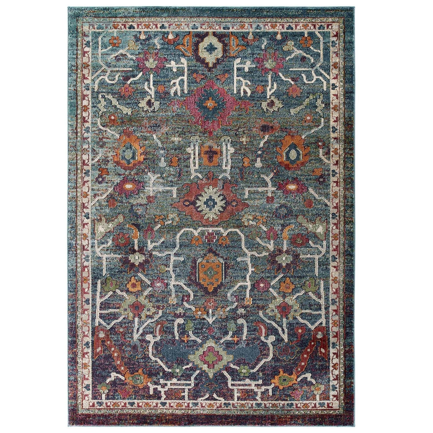 Tribute Every Distressed Vintage Floral 8x10 Area Rug by Modway