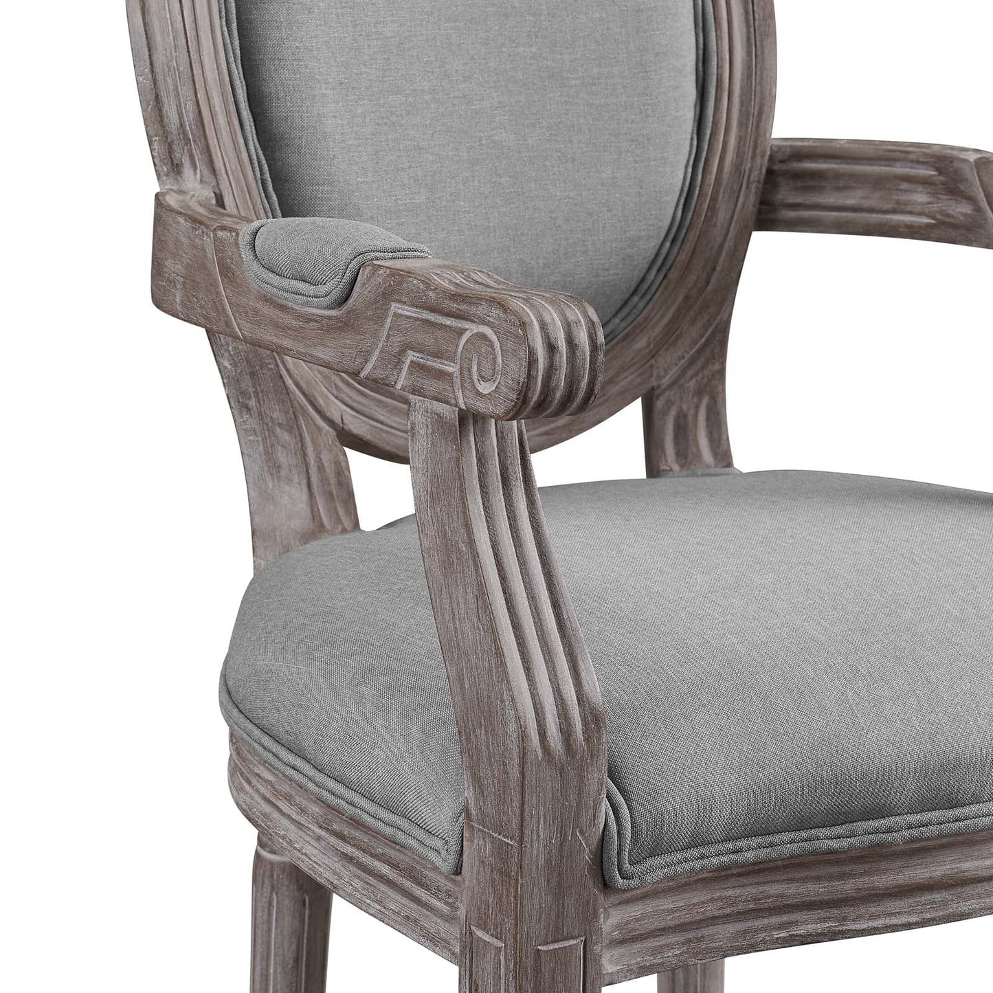 Emanate Vintage French Upholstered Fabric Dining Armchair by Modway