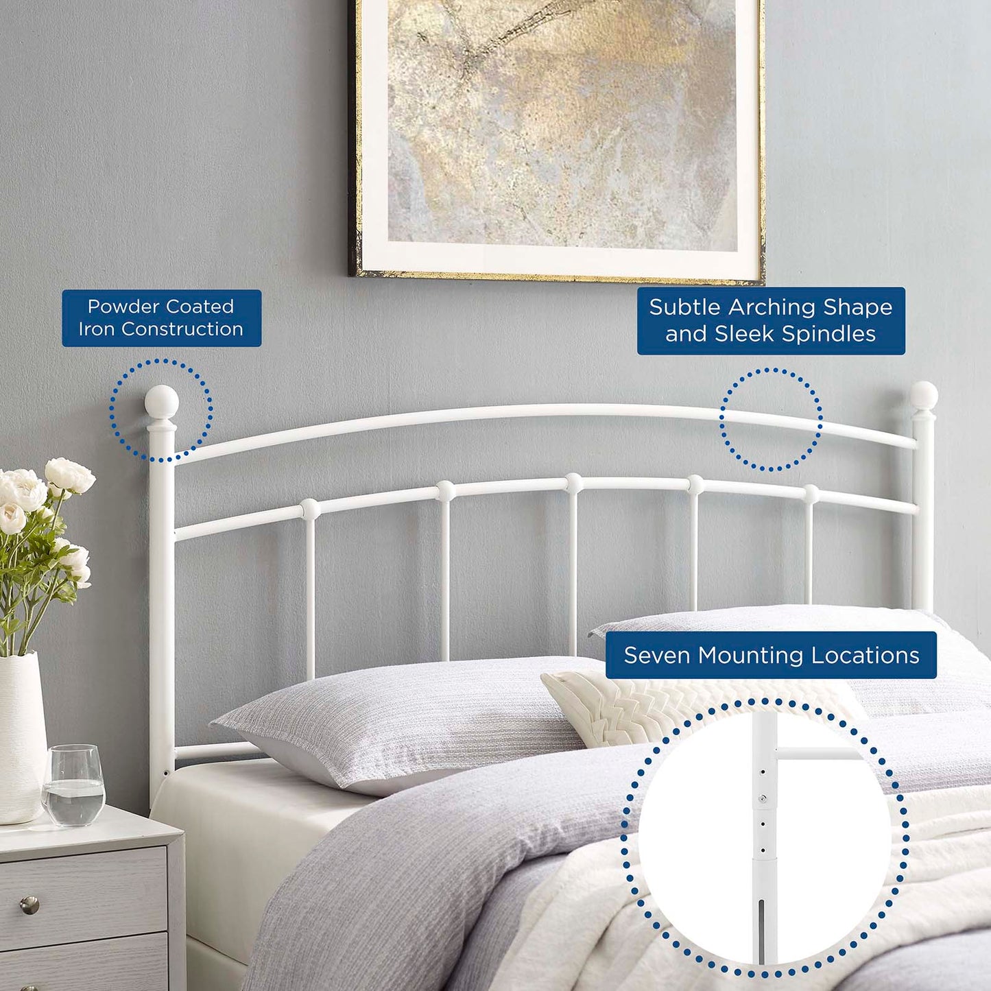 Abigail Metal King Headboard by Modway