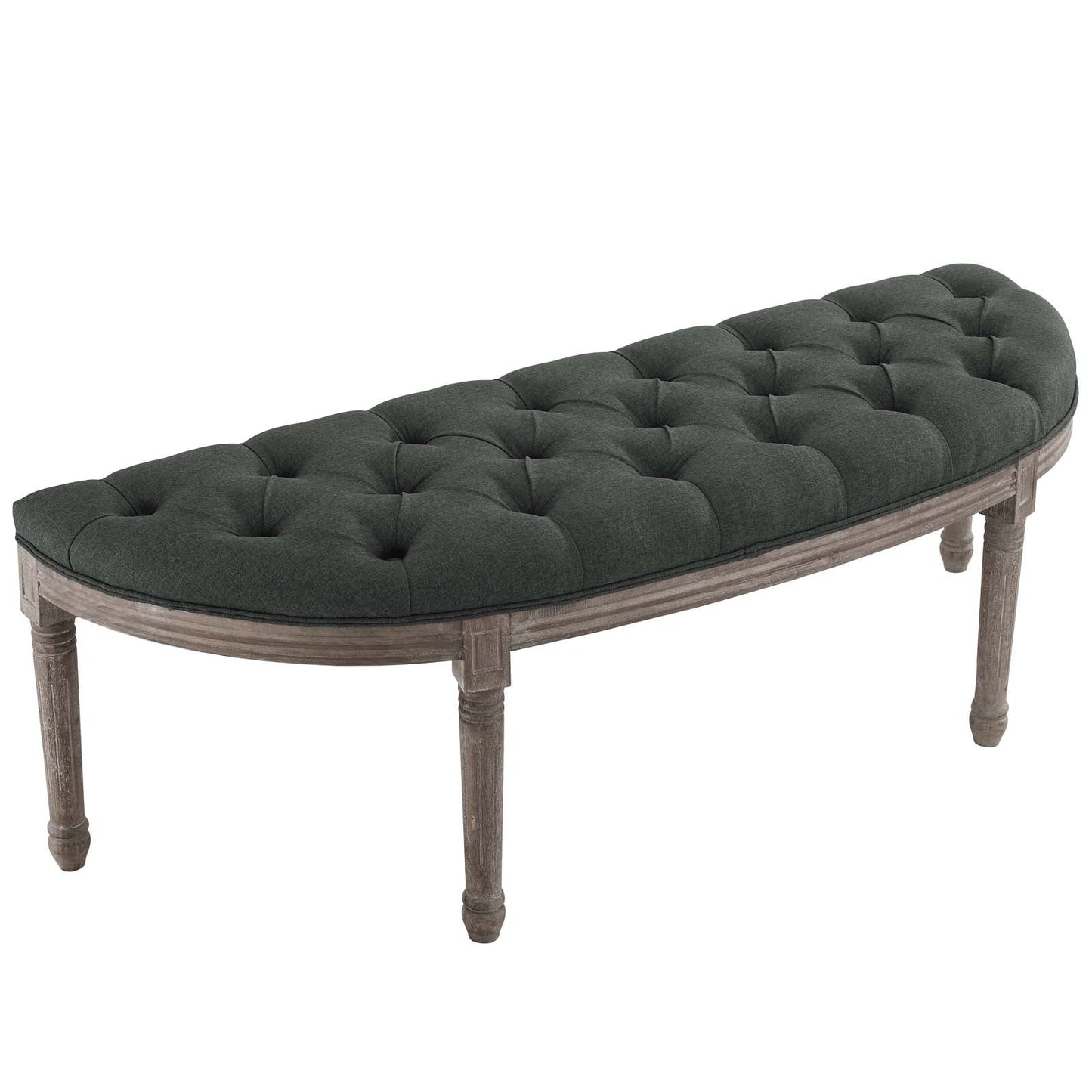 Esteem Vintage French Upholstered Fabric Semi-Circle Bench by Modway