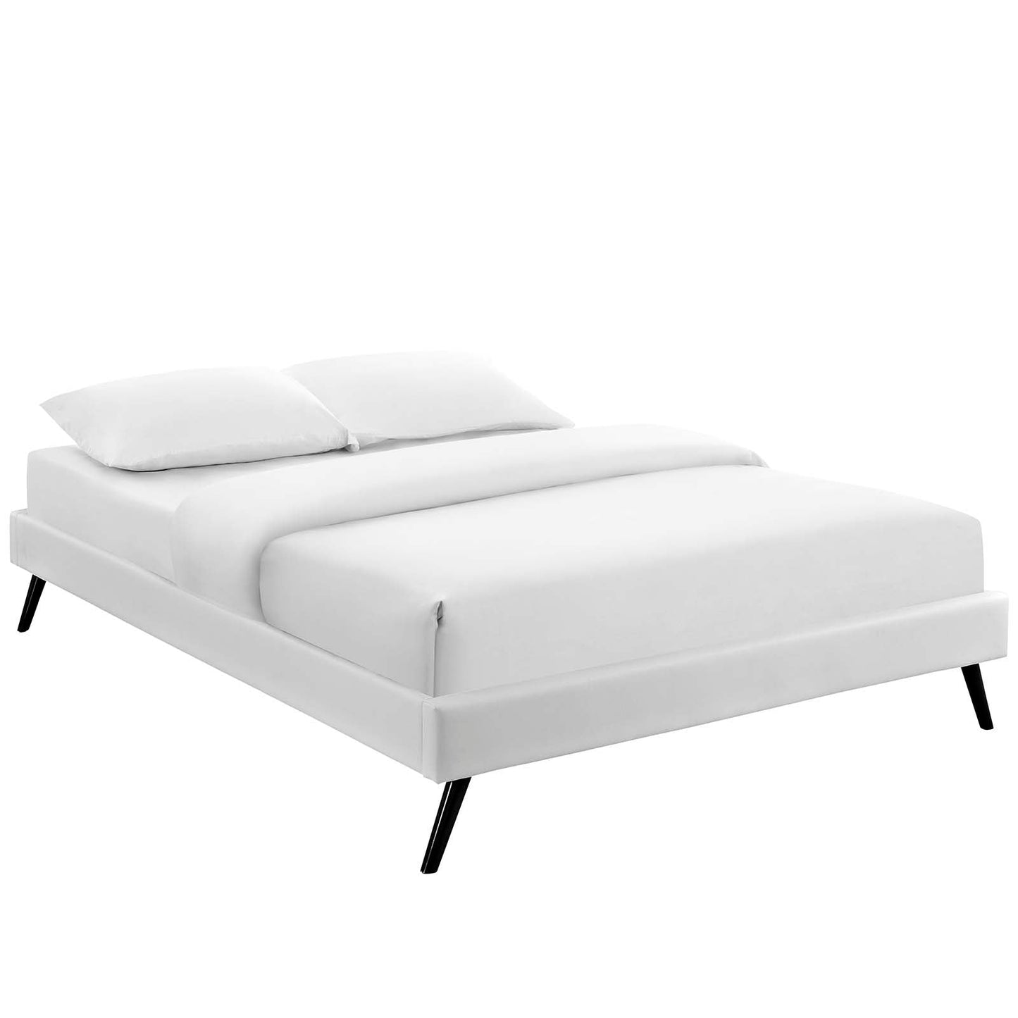 Loryn Vinyl King Bed Frame with Round Splayed Legs by Modway