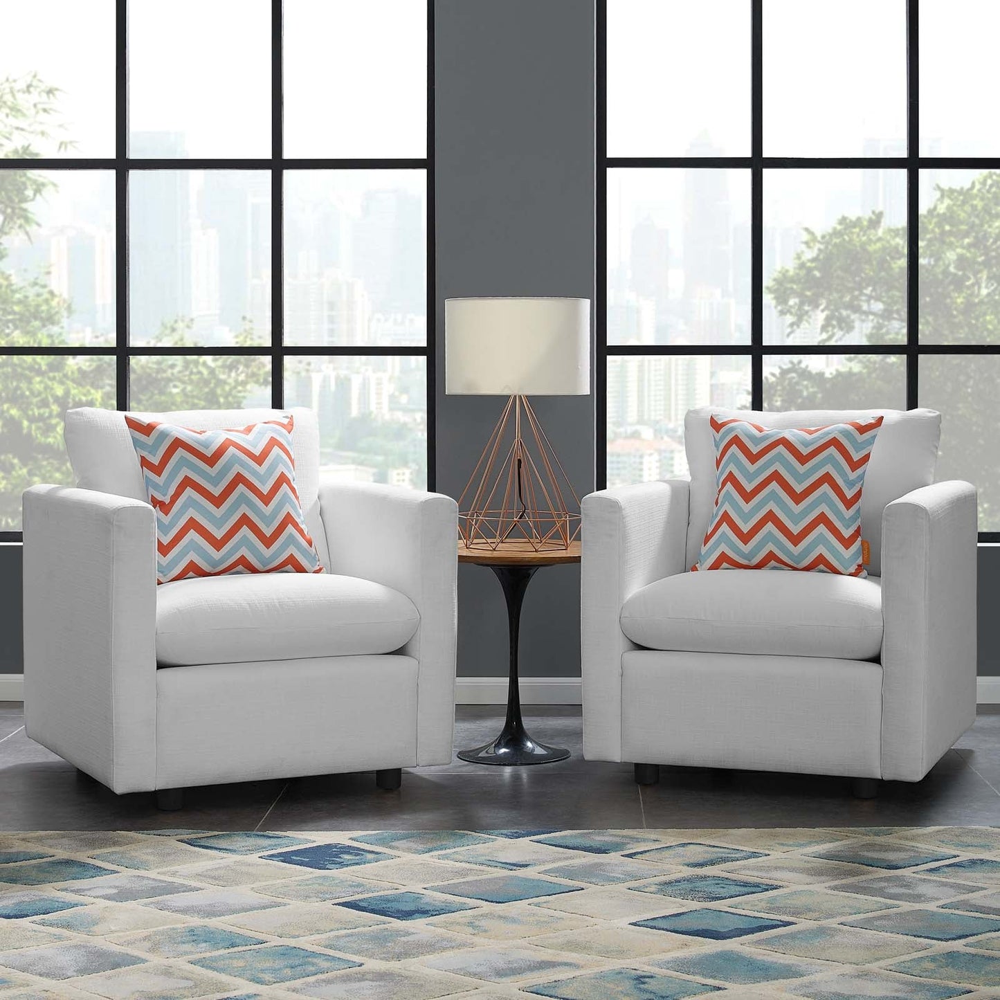 Activate Upholstered Fabric Armchair Set of 2 by Modway