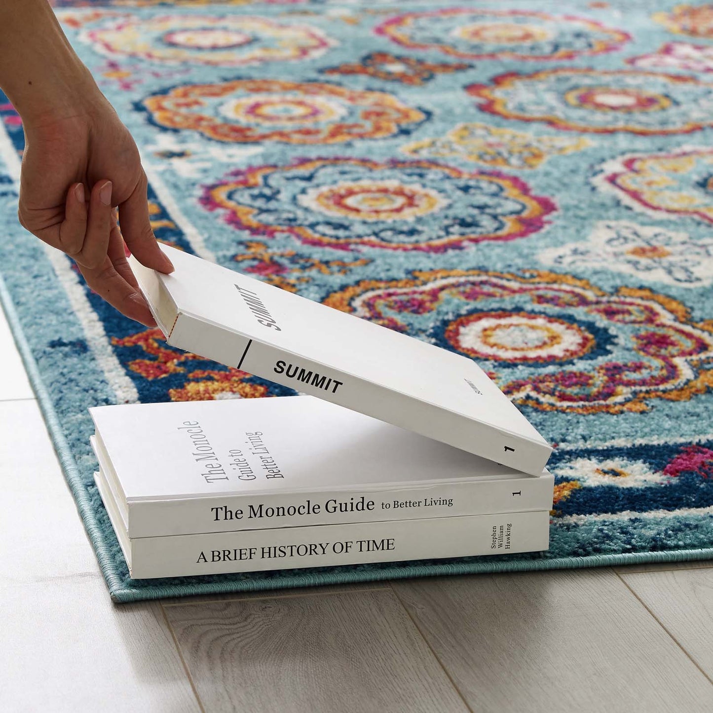 Entourage Odile Distressed Floral Moroccan Trellis 5x8 Area Rug by Modway