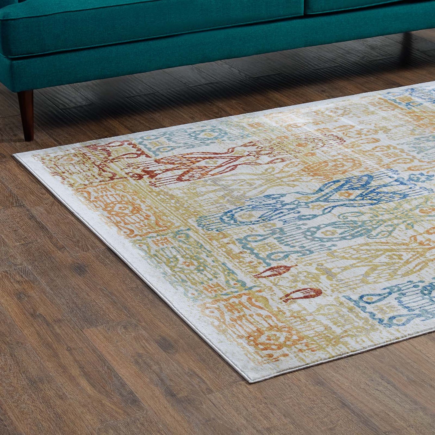 Solimar Distressed Southwestern Aztec 5x8 Area Rug by Modway