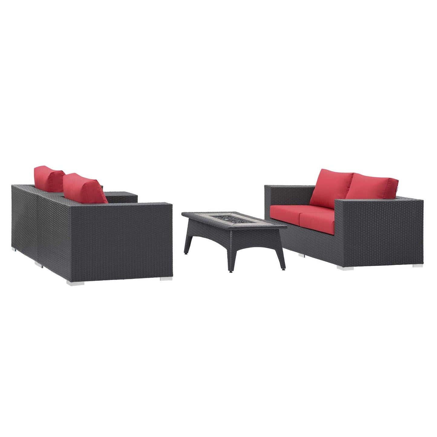Convene 4 Piece Set Outdoor Patio with Fire Pit by Modway