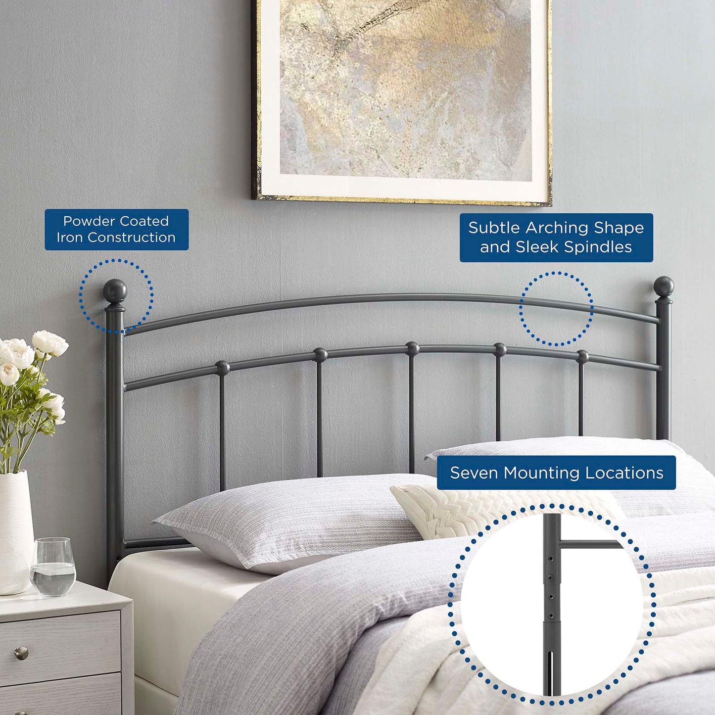 Abigail Metal Queen Headboard by Modway