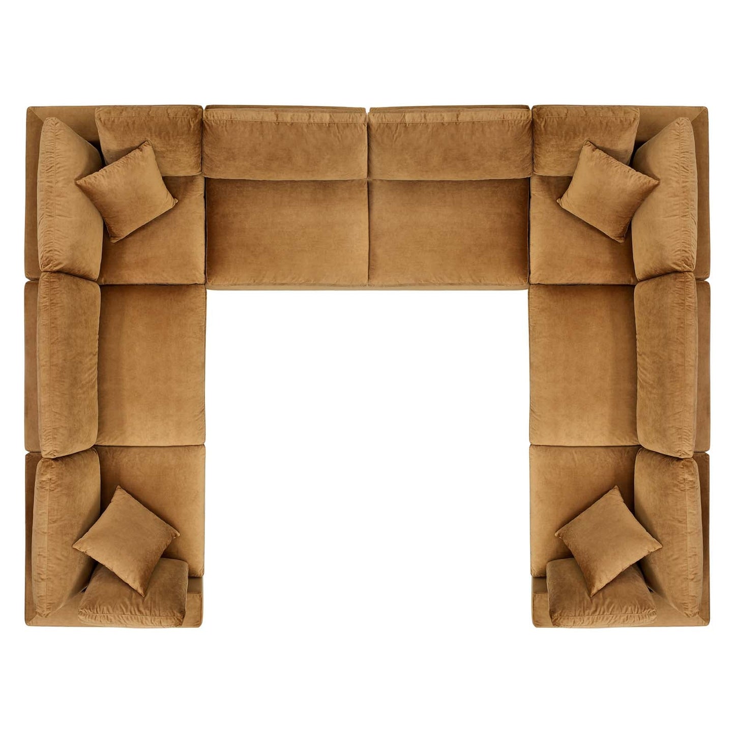 Commix 8-Piece Down Filled Overstuffed Performance Velvet Sectional Sofa by Modway