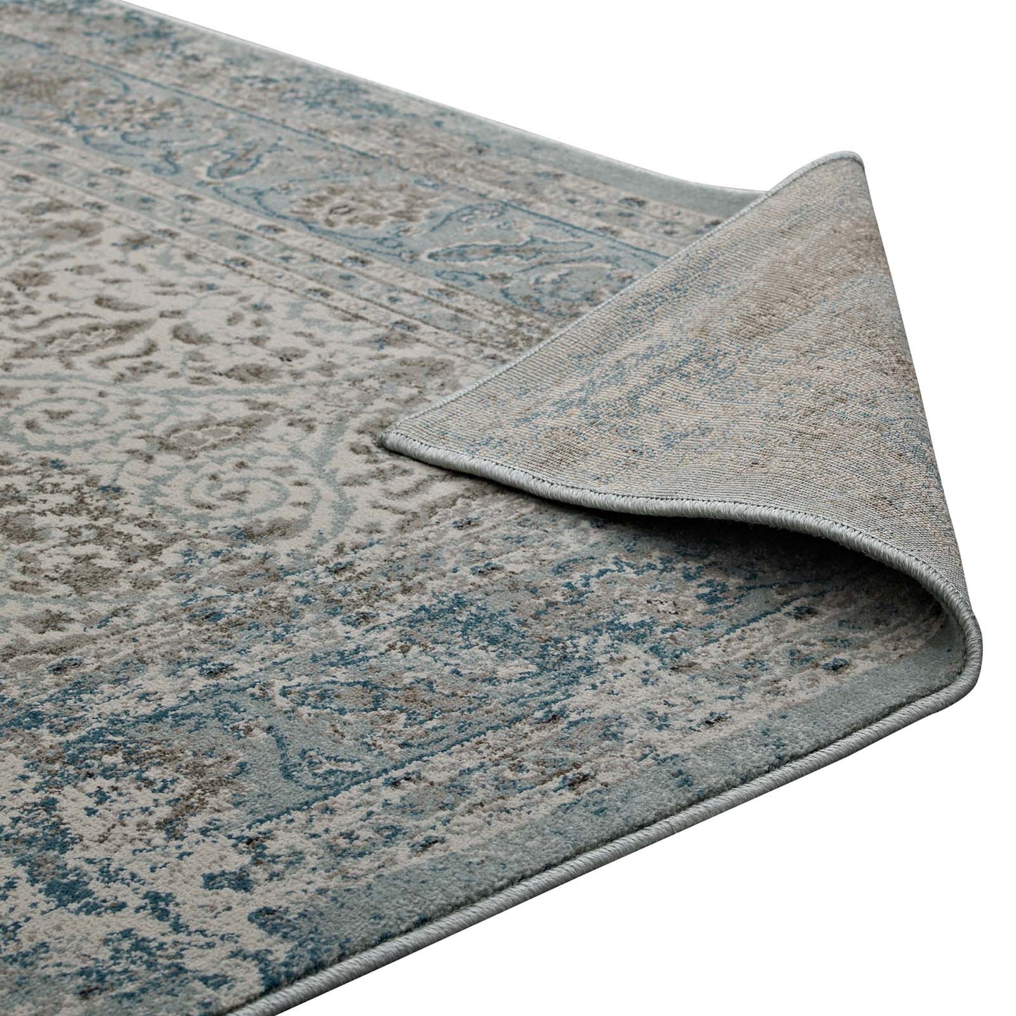 Dilys Distressed Vintage Floral Lattice 8x10 Area Rug by Modway