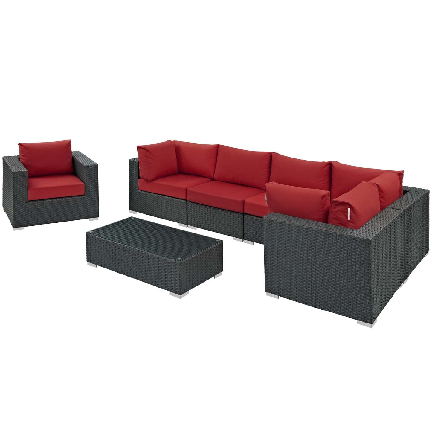 Sojourn 7 Piece Outdoor Patio Sunbrella¨ Sectional Set by Modway