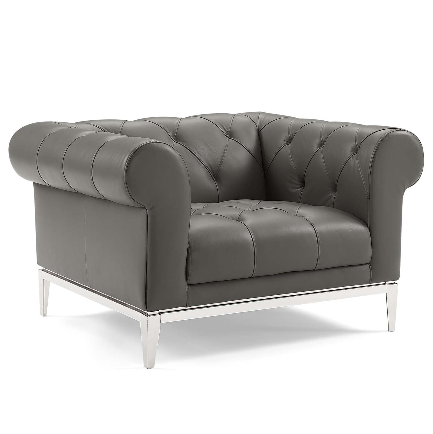 Idyll Tufted Upholstered Leather Armchair Set of 2 by Modway
