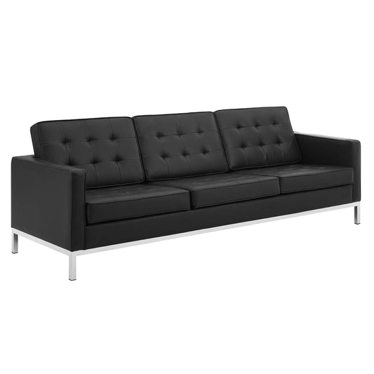Loft 3-Piece Tufted Vegan Leather Furniture Set by Modway
