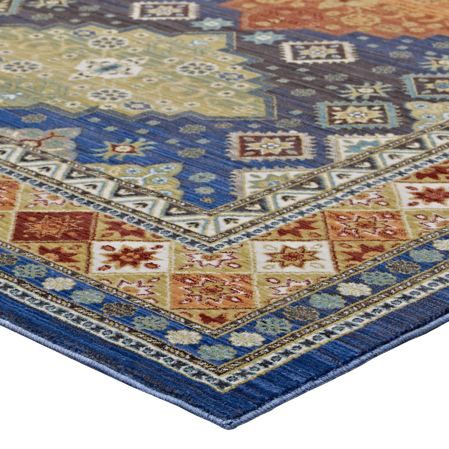 Atzi Distressed Southwestern Diamond Floral 5x8 Area Rug by Modway