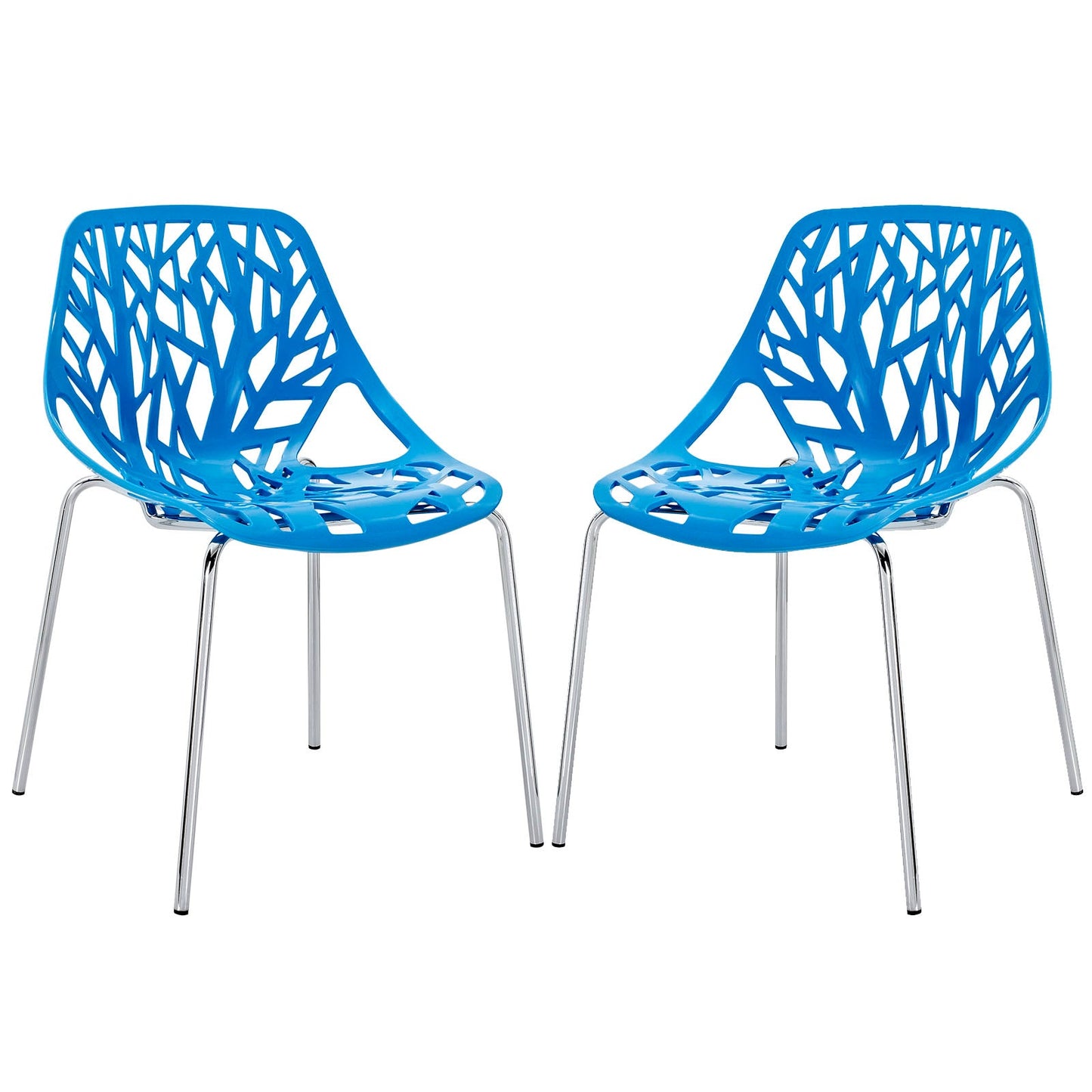 Stencil Plastic Dining Side Chair Set of 2 by Modway