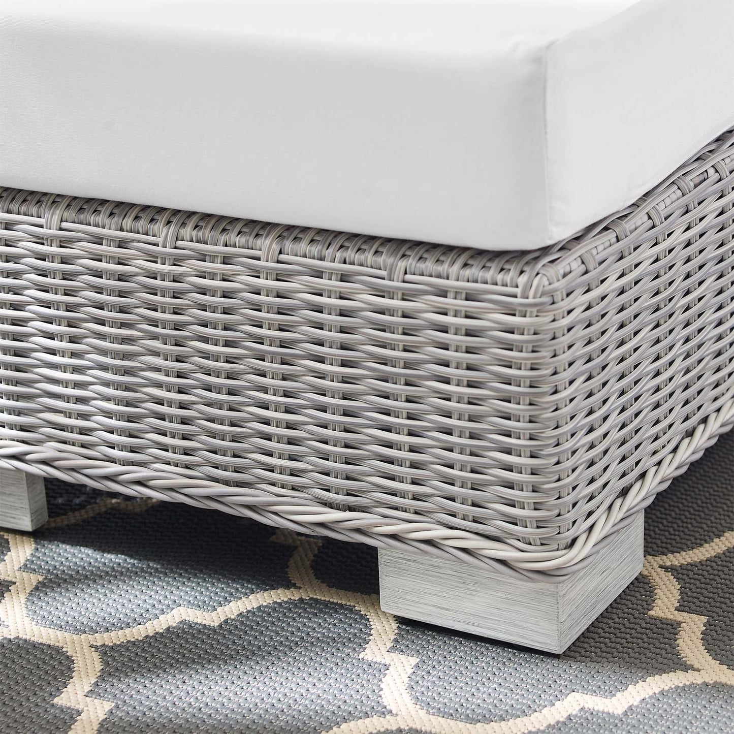 Conway Sunbrella¨ Outdoor Patio Wicker Rattan Ottoman by Modway