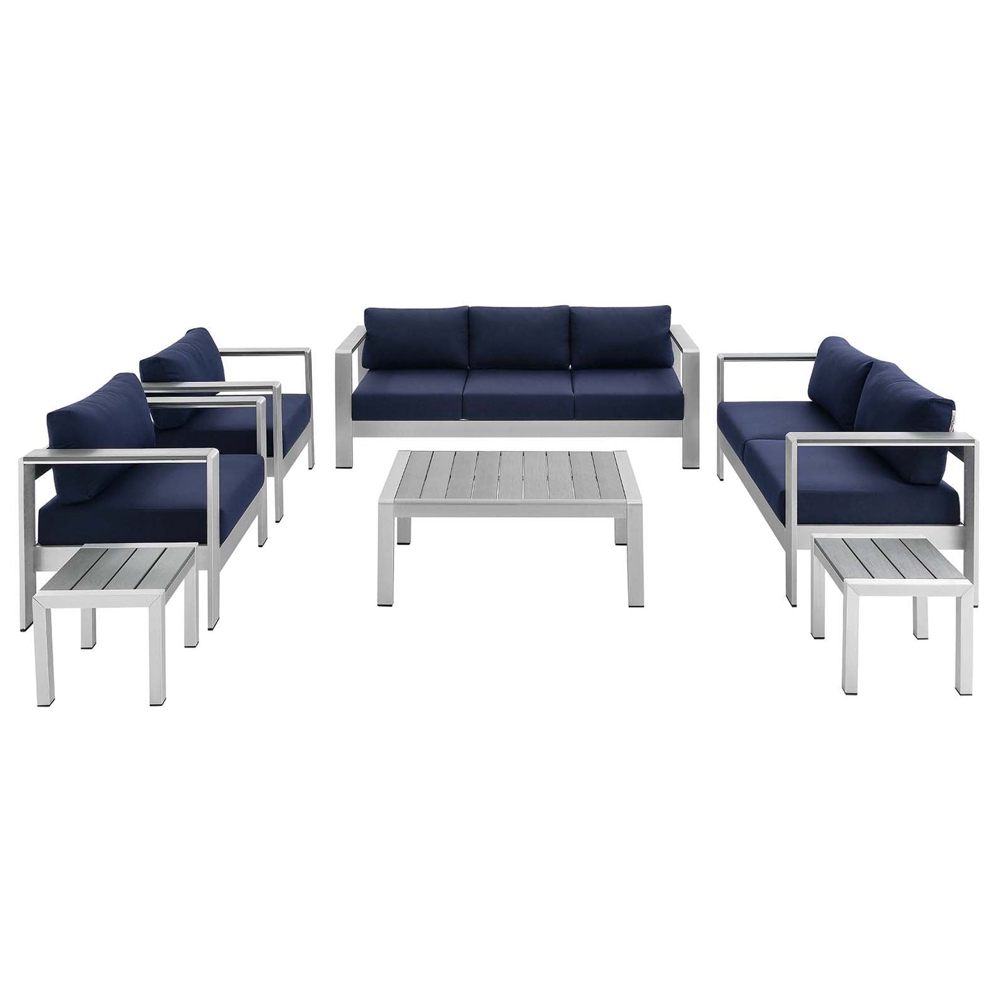 Shore 7 Piece Sunbrella¨ Fabric Outdoor Patio Aluminum Set by Modway