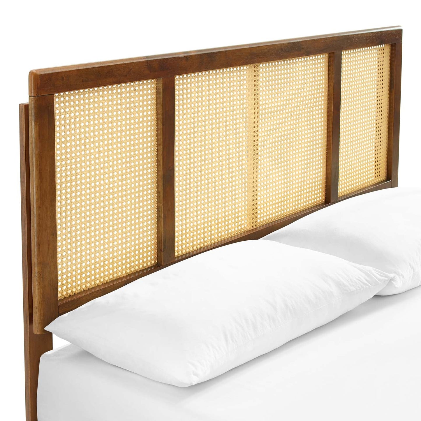 Kelsea Cane and Wood Queen Platform Bed With Splayed Legs by Modway