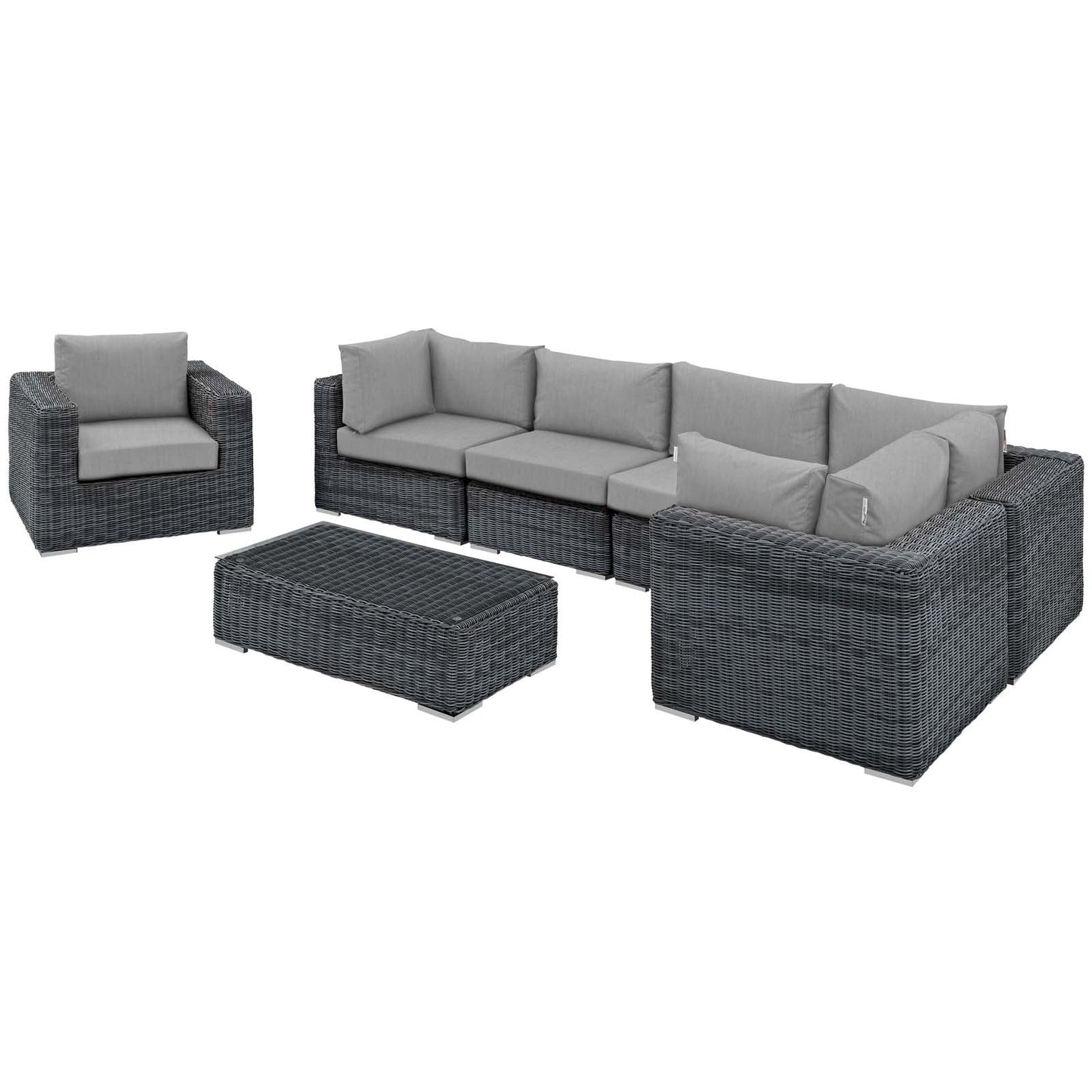 Summon 7 Piece Outdoor Patio Sunbrella¨ Sectional Set by Modway