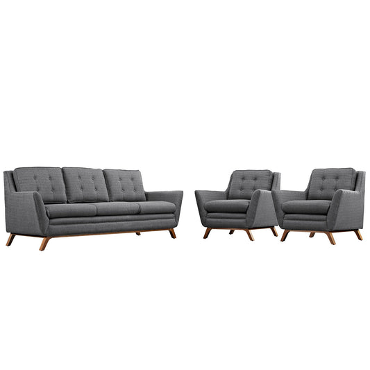 Beguile 3 Piece Upholstered Fabric Living Room Set by Modway