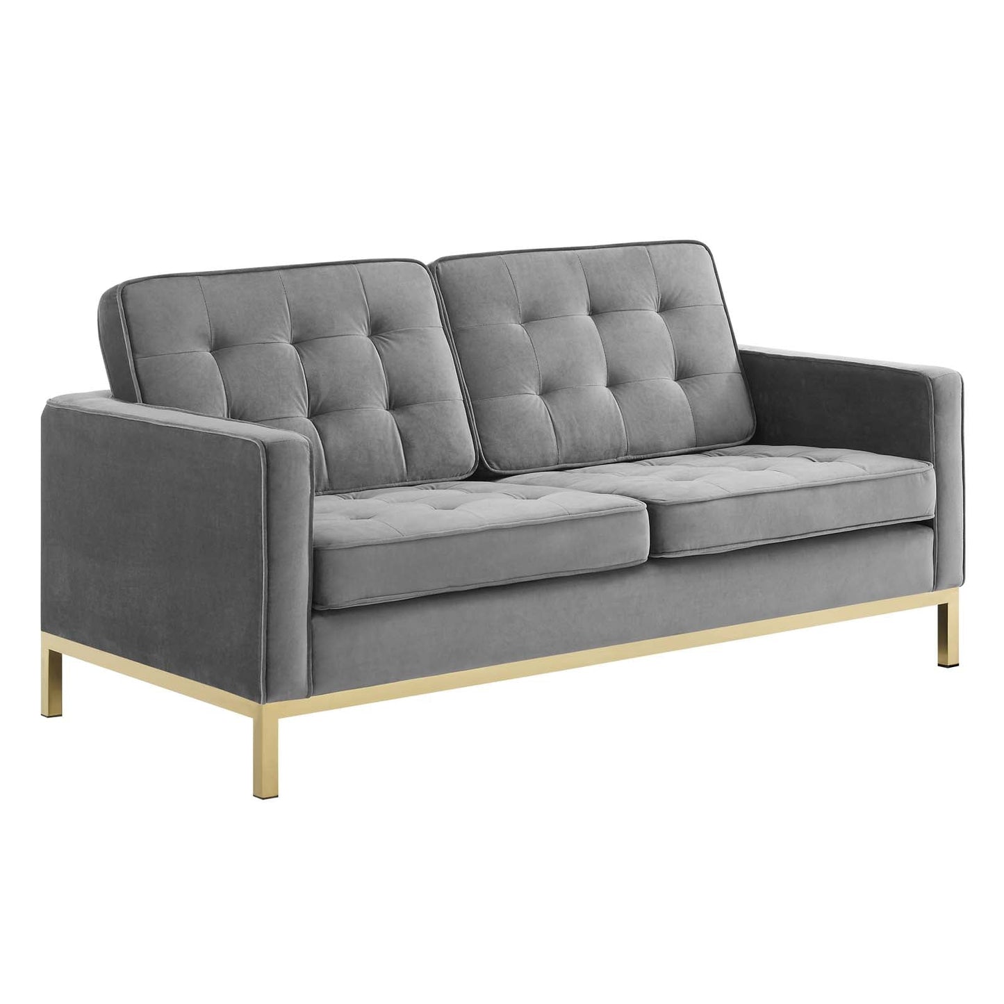Loft Gold Stainless Steel Leg Performance Velvet Loveseat by Modway