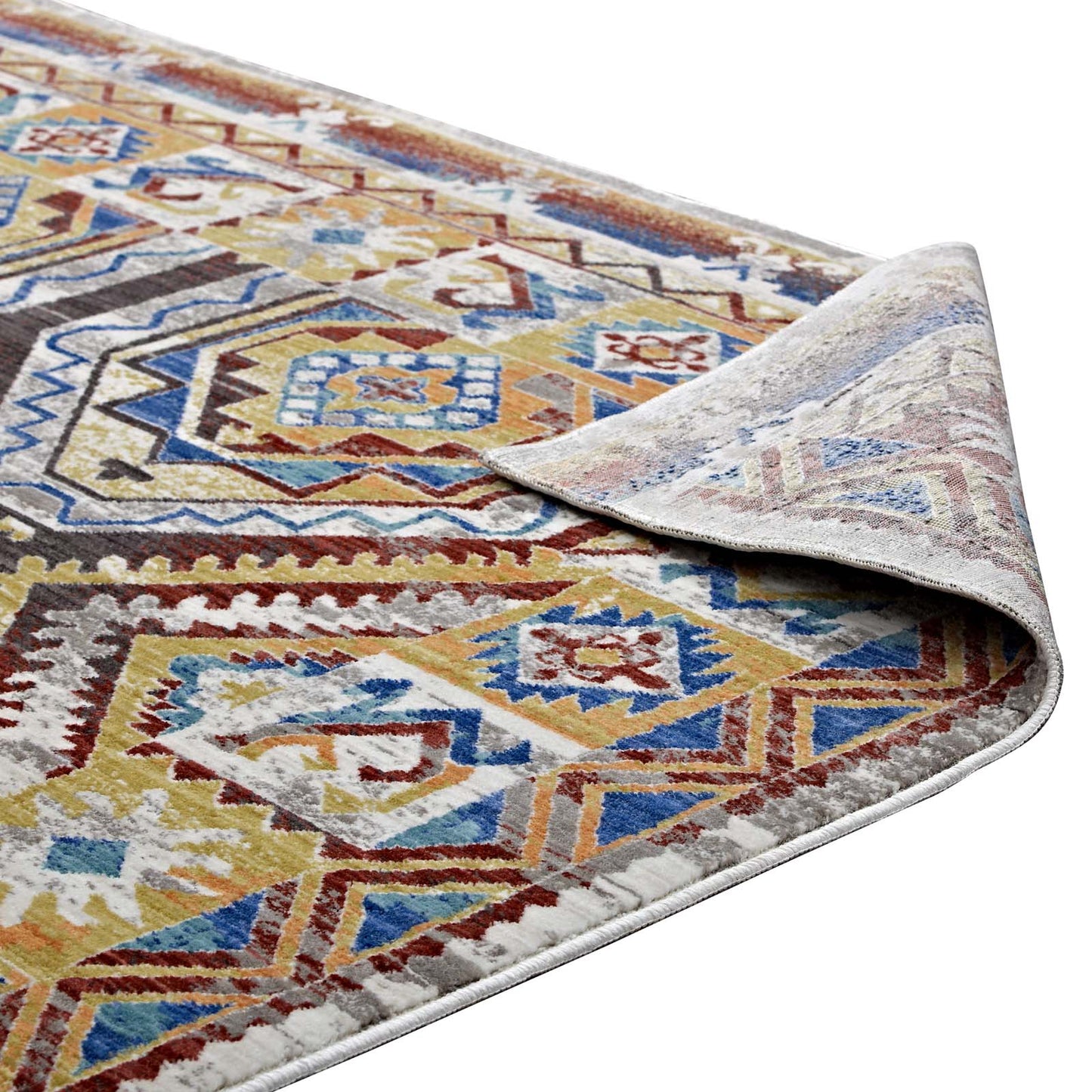 Florita Distressed Southwestern Aztec 8x10 Area Rug by Modway