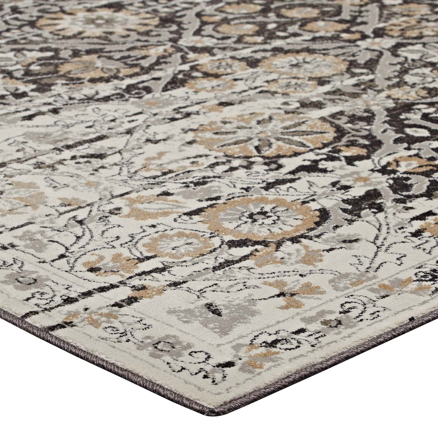 Ganesa Distressed Diamond Floral Lattice 8x10 Area Rug by Modway
