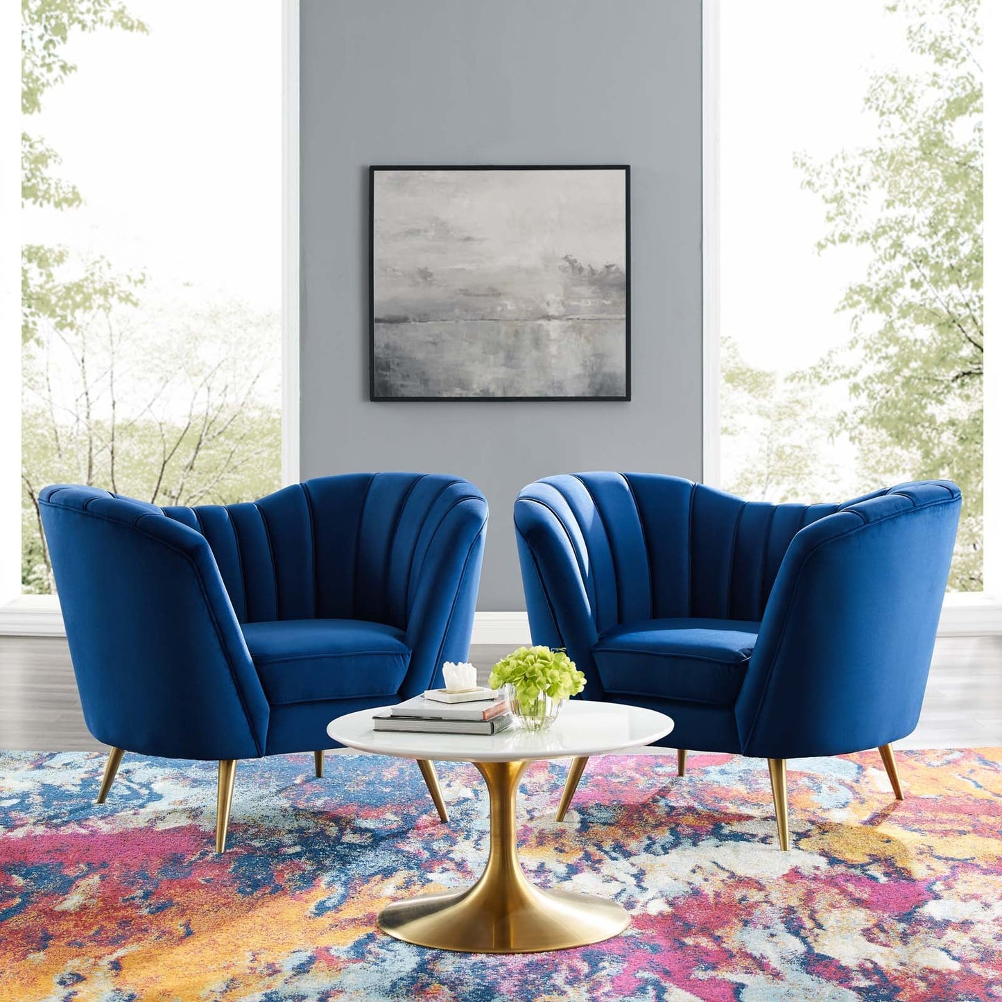 Opportunity Performance Velvet Armchair Set of 2 by Modway