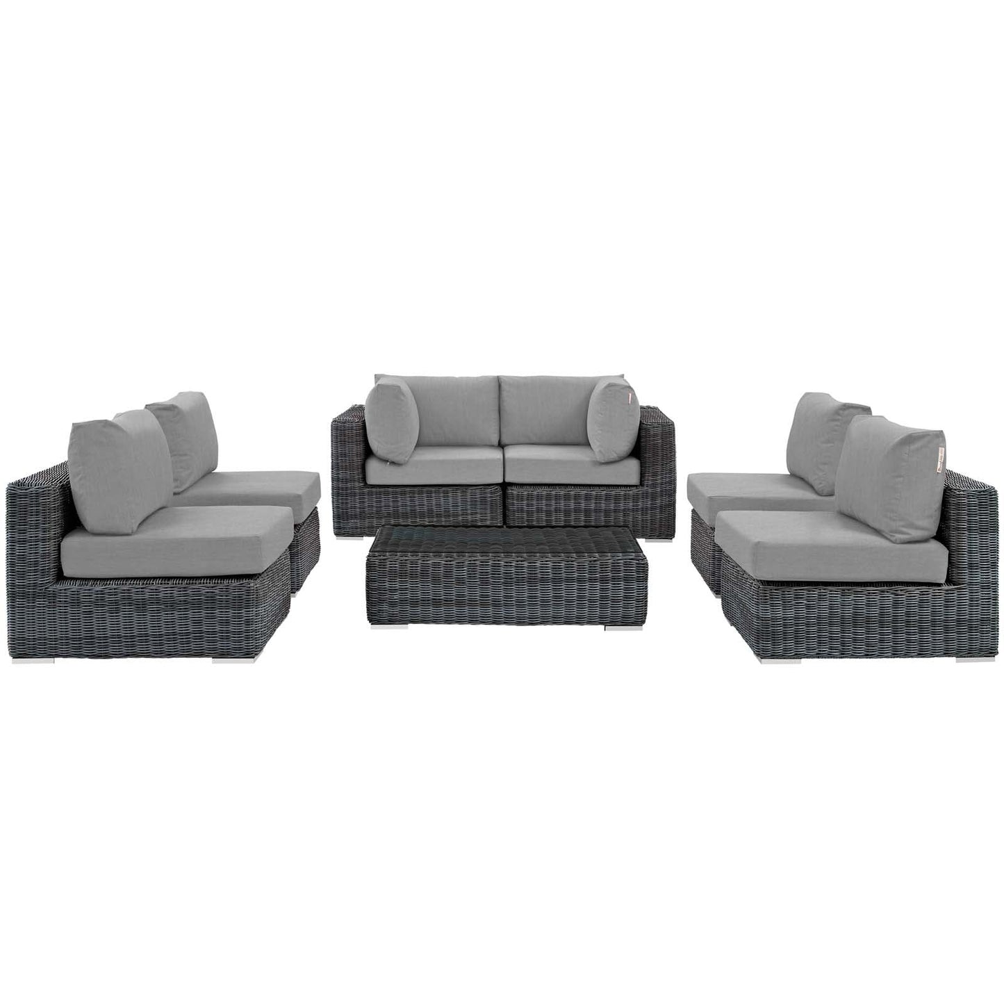 Summon 7 Piece Outdoor Patio Sunbrella¨ Sectional Set by Modway