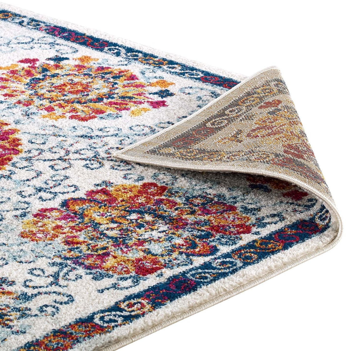 Entourage Kensie Distressed Floral Moroccan Trellis 8x10 Area Rug by Modway