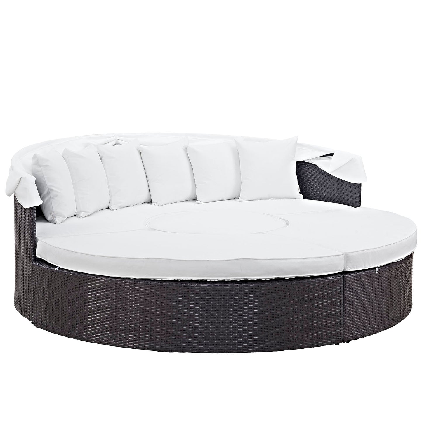 Quest Outdoor Patio Wicker Rattan Canopy Sectional Daybed by Modway