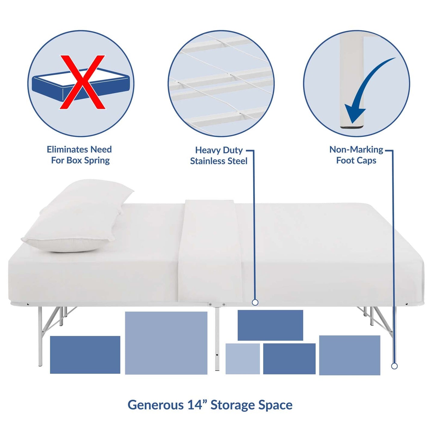 Horizon Stainless Steel Full Bed Frame by Modway