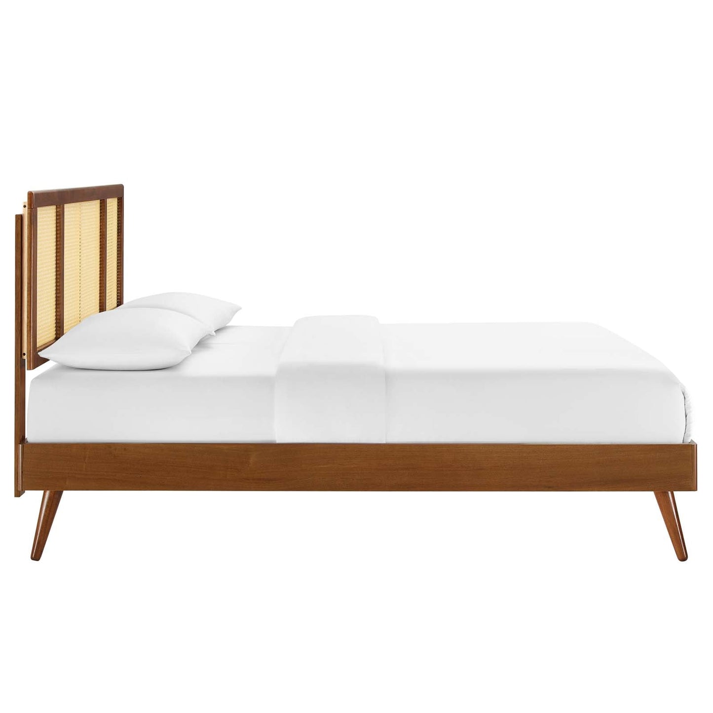 Kelsea Cane and Wood Full Platform Bed With Splayed Legs by Modway