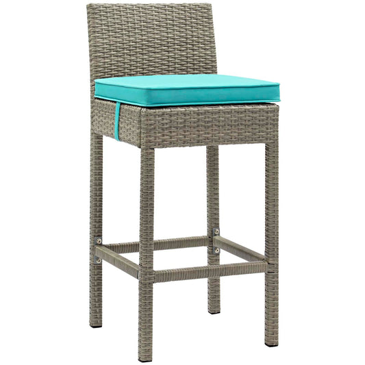 Conduit Outdoor Patio Wicker Rattan Bar Stool Set of 4 by Modway