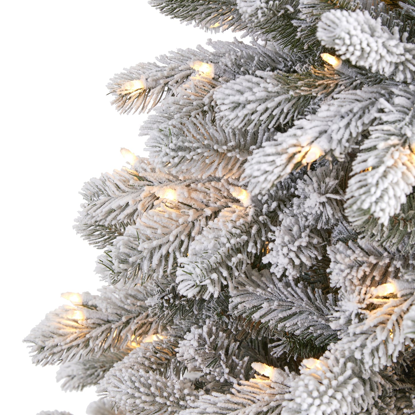 6' Flocked South Carolina Spruce Artificial Christmas Tree w 450 Clear Lights